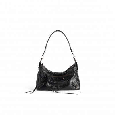 BALENCIAGA MEN'S LE CITY MOTO SMALL IN BLACK 8461882ABEK1000 (27.9*19*13.9cm)